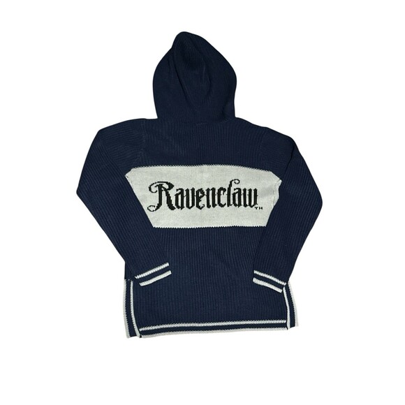 Harry Potter Ravenclaw Collegiate Long Sleeve Knit Hoodie Sweater Women's SMALL - Picture 2 of 7